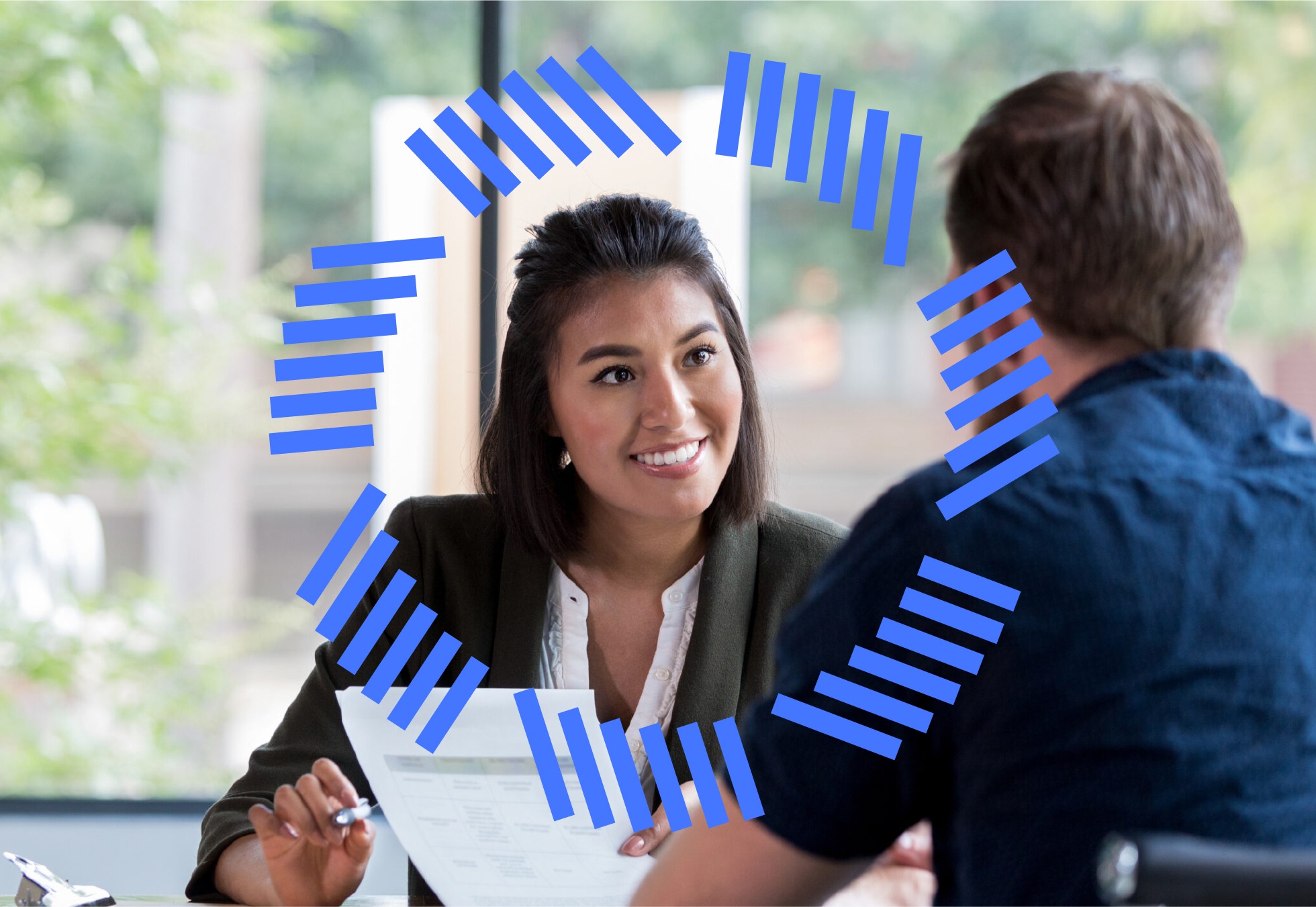 Women smiling during meeting