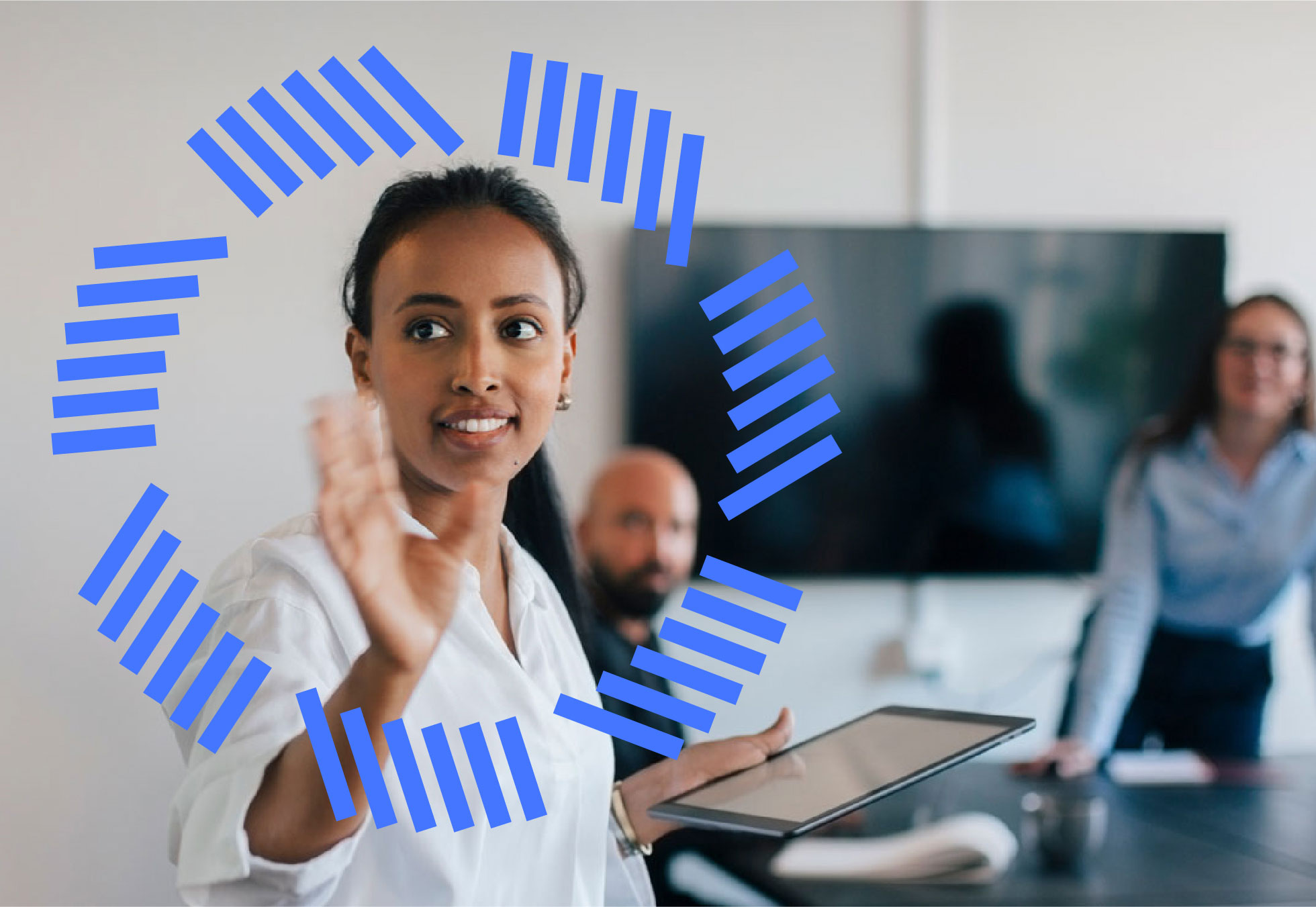 Woman doing presentation in boardroom